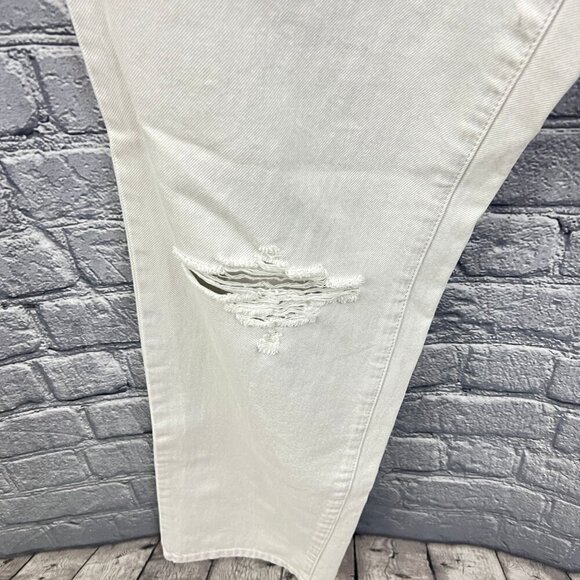 PacSun  Washed White  Distressed Dad Jeans Button Fly  Size 29 100% cotton - Picture 10 of 11